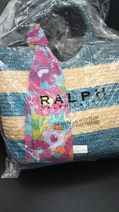 Ralph Lauren Beach Bag Purse Blue & beige Striped with Scarf brand New With Tag - Picture 1 of 7