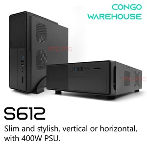 Upright/ Horizontal Micro ATX Mini-ITX SFX S612 slim PC Computer case 400W PSU - Picture 1 of 11