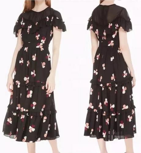 Abito midi Kate Spade New York Dusk Buds US 4 UK 8 RRP £ 395