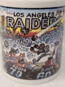 Vintage Los Angeles Raiders NFL Cartoon Coffee Cup by Custom Edge - Picture 1 of 9