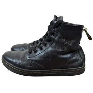 Dr. Martens Leyton Stiefel Damen Größe 7 Schwarz Schnürung Leder Doc - Bild 1 von 8