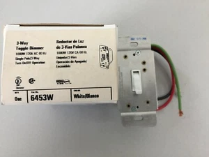 EAGLE/COOPER 6453W 3-WAY TOGGLE DIMMER 1000W-120 VOLT - Picture 1 of 1