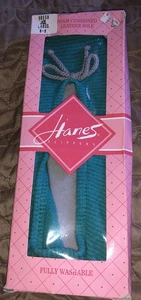 Pantofole vintage 1996 90s L Hanes Her Way blu chiaro cuscino 8-9 suola pelle - Foto 1 di 4