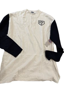 Ebbets Field Flannels Fungo Black Sleeve Logo Henley Shirt Men's XL Canada Made - Picture 1 of 8