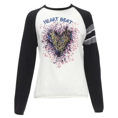 Женский кашемировый реглан топ Christian Dior с сердечком размер 34 белый - Изображение 1 из 4