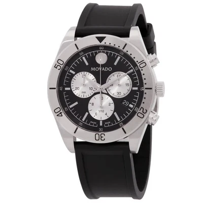 Relógio masculino Movado Sport cronógrafo quartzo mostrador preto 607992 - Imagem 1 de 3
