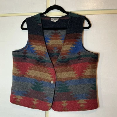 Chaleco de Colección Two Twenty Mujer Vaquera Azteca Suroeste Un Botón Grande Foto 1 de 4