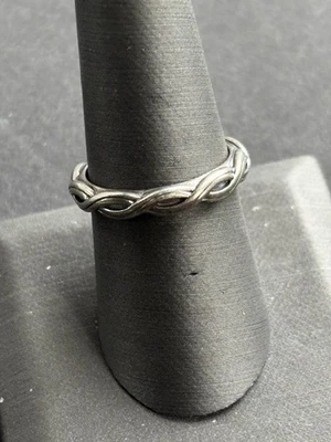 PANDORA 925 STERLING SILVER BRAIDED BAND RING SIZE 8 - Image 1 of 4