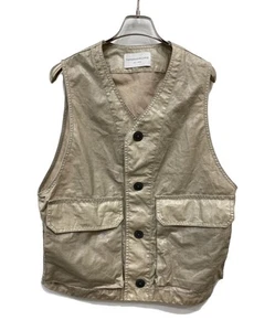 TOMORROW LAND Linen canvas coated vest Size: S Beige Men 63-10-11-10002 - Picture 1 of 4