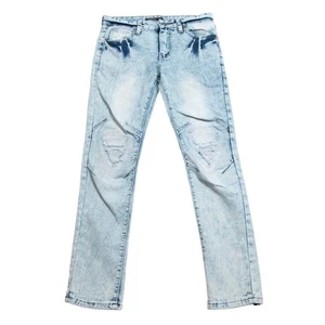 Trestles Jeans Boys 16 (29x28) Straight Fit Light Blue Wash Distressed Denim - Picture 1 of 10