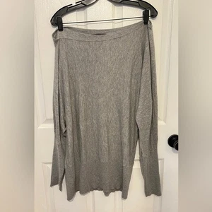 WHITE HOUSE BLACK MARKET Damen grau Strick Schulterfrei Tunika Länge Pullover - Bild 1 von 5