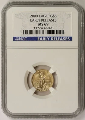 2009 Gold Eagle $5 Tenth-Ounce MS 69 NGC Early Releases 1/10 oz - Image 1 of 4