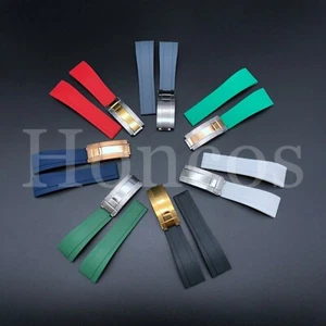 20MM SILICONE RUBBER WATCH STRAP BAND FITS FOR ROLEX DATEJUST DAYTONA SUB GMT - Picture 1 of 104