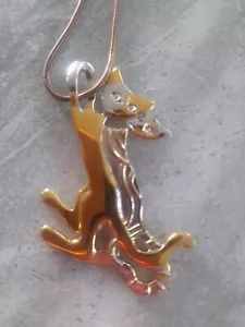 Rare And Collectible Signed Goebel Rosina Wachtmeister Cuddling Cats Necklace - Picture 1 of 7