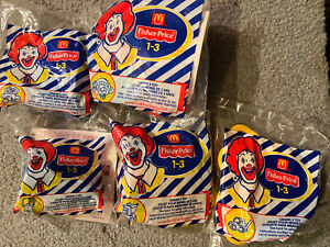 Fisher Price Toddler McDonalds Happy Meal Toys Lot of 5 Sealed Under 3
