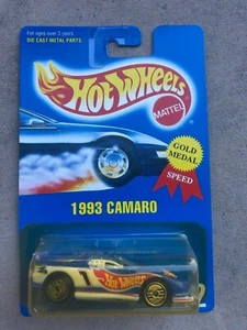Hot Wheels #262 Metal Flake Blue Card 1993 Camaro mit Gold Ultra Hot Wheels   - Bild 1 von 2