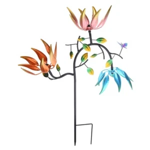 Colorful Windmill for Garden Outdoor Large Sculpture Stake Metal Wind Spinner - Picture 1 of 8