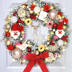 Christmas Decorations-16 Inch Christmas Wreaths, Christmas Wreaths Front Door - Picture 1 of 18