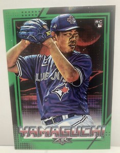2020 Topps Fire #5 Shun Yamaguchi Green Card #143/199 *Top Left Corner Pack Ding