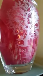 ~ BAUM des LEBENS ~ 12" geätzte KRISTALLVASE ~ Passah - Auferstehung - Familienglaube - Bild 1 von 8