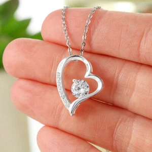 GENUINE Solid 925 Silver Sweet Heart Necklace GIFT With Heartfelt Message Card - Picture 1 of 7