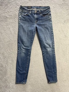 J. Crew Jeans Womens 28 Toothpick Skinny Mid Rise Dark Wash Stretch Denim Blue - Picture 1 of 15