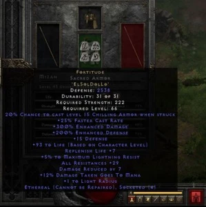 Diablo 2: Resurrected PC 💥 S4 LADDER Softcore D2R 💥 Rune word Fortitude Armor - Picture 1 of 1