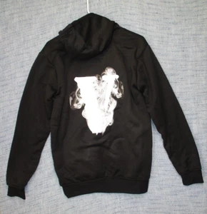 Men’s M Fashion Big V Letter Printed Casual Hip Hop Hoodie Sweatshirt Black - Picture 1 of 6