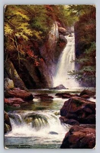 Glencariffe Waterfall Ireland Tucks Oilette Old Postcard Posted 1907 Battlecreek - Picture 1 of 2