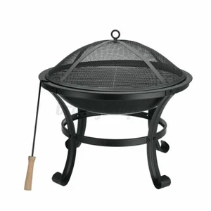 Digiteck Firepit Steel Patio 21" BBQ Charcoal Log Burner Garden Bowl Summer - Picture 1 of 6