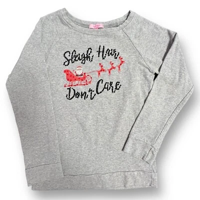 Camisa Havengirl Talla 10 Juvenil Niña Boutique Navidad Gris Santa Manga Larga Top Foto 1 de 2