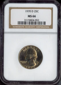 1970-D Washington Quarter NGC MS66 Quality✔️ - Picture 1 of 2