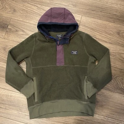 abercrombie fitch VTG Sherpa Fleece Green Purple Mens Small Long Sleeve Two Tone - Image 1 of 4