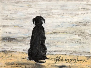 Sam Toft - Black Dog Going Home - 30 x 40cm Canvas Print Wall Art WDC92805 - Picture 1 of 1