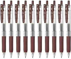 Zebra Sarasa Clip 0.5 Retractable Gel Ink Pen, Rubber Grip, 0.5Mm, Brown Ink - Picture 1 of 12