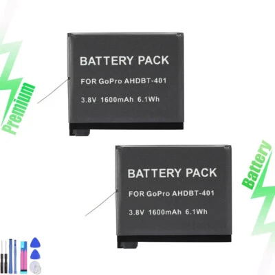 2x Battery for GoPro AHDBT-401 HD HERO4 GOPRO4 AHBBP-401 - Image 1 of 4