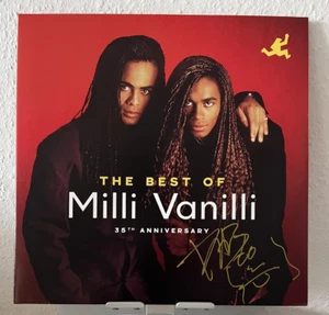 ORIGINAL Autogramm von Fab Morvan . Auf VINYL 12". MILLI VANILLI. THE BEST OF M. - Bild 1 von 1