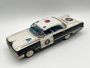 Vintage 1960's Ford Police Patrol Car Tin Friction Toy 9 1/2" Long - Japan READ - Picture 1 of 17
