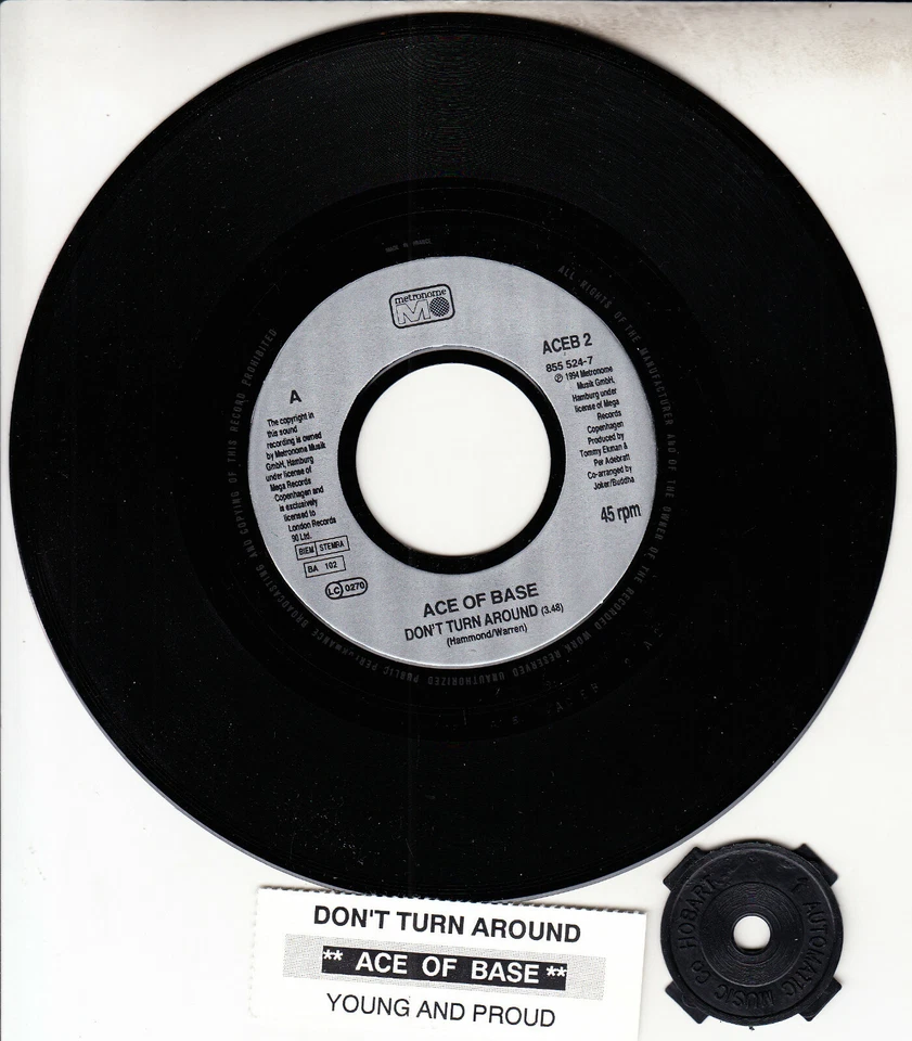 ACE OF BASE  Don't Turn Around 7" 45 rpm vinyl record NEW + juke box title strip - Image 1 of 1
