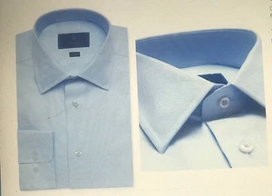 DAVID DONAHUE Trim/Slim Fit Solid SKY Blue Dress Shirt -Size 15.5/34-35 Orig$145 - Picture 1 of 2