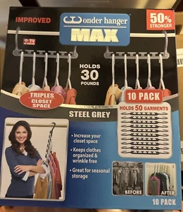 Wonder Hanger Max Back-to-School Organizer, Triples Clothes-Hanger Space 10 Pack - Picture 1 of 4