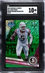 2023 Bowman Chrome U #60 Jared Verse Green Shimmer #99 SGC 10 GEM MINT RC FSU  - Picture 1 of 1