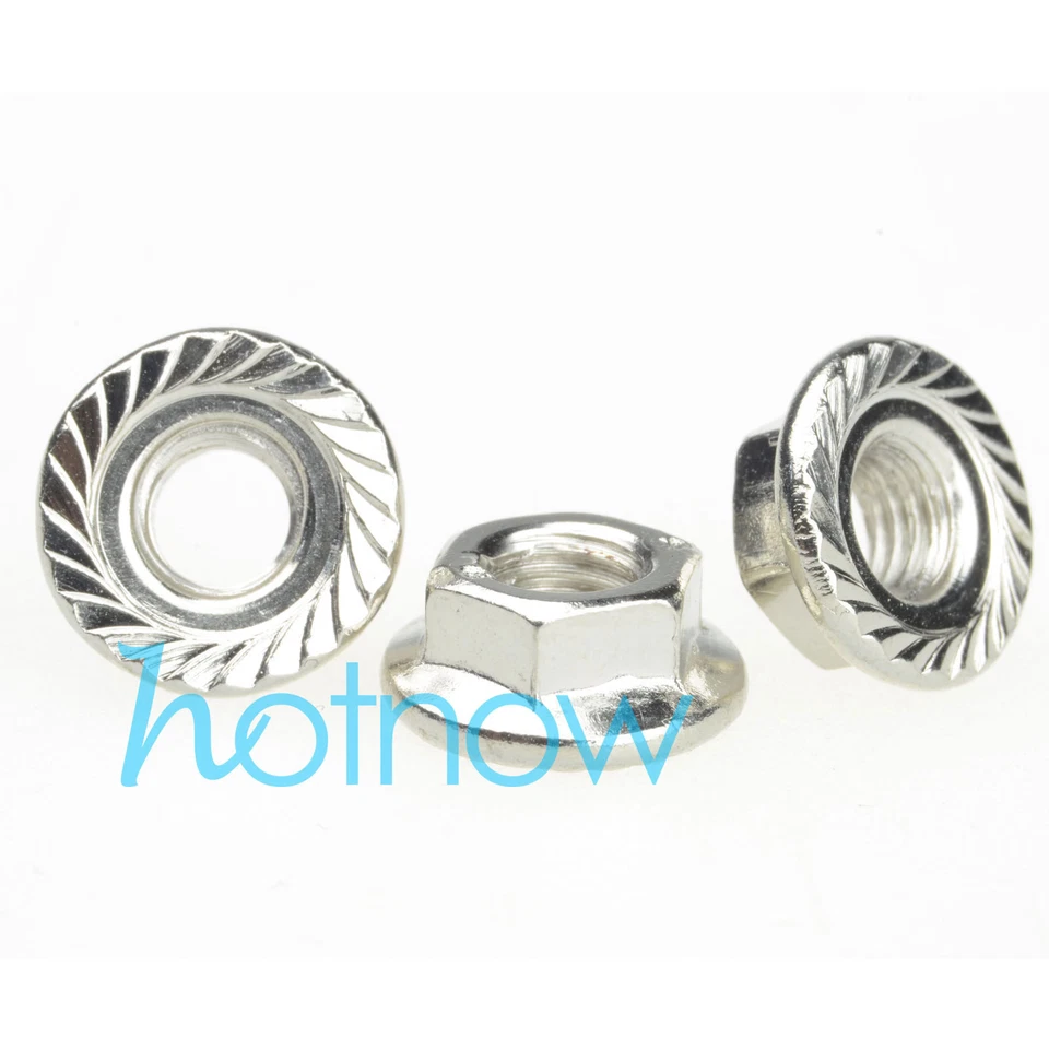 DSLRKIT M5 Hexagon Nut with Flange Nickel-plated Skidproof Screw Thread