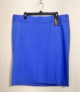 Lane Bryant Straight Pencil Skirt Women 18 Blue Back Zipper Slit Career Business - Picture 1 of 18