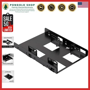 Sleek Black Dual 2.5" SSD Adapter for 3.5" Internal Drive Bays – Hassle-Free - Afbeelding 1 van 12