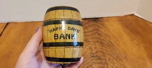 Vintage Happy Days Painted Tin Barrel Bank J. Chein & Co - Picture 1 of 7