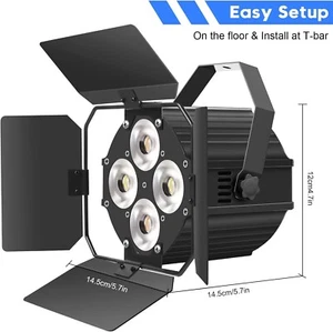 Bühnenleuchten mit Scheunentoren, 1 Stück LED Par Lichter DMX512 Profi Party... - Bild 1 von 10