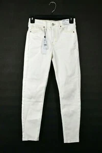 Topshop Womens Off White High Waist Zip Fly Ecru Jamie Skinny Jeans 4 - Picture 1 of 9