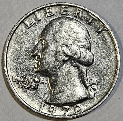 U.S.A. 1970 UNC Washington Clad Quarter, Km-164, FAST SHIPPING Cover