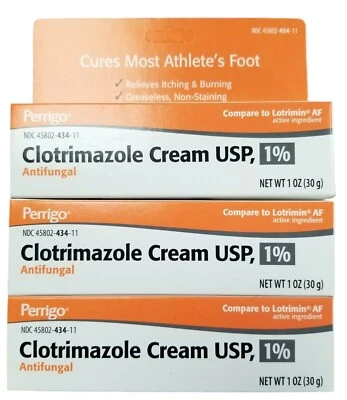 Perrigo ATHLETE FOOT Cream 1oz ( 3 tubes ) orange __